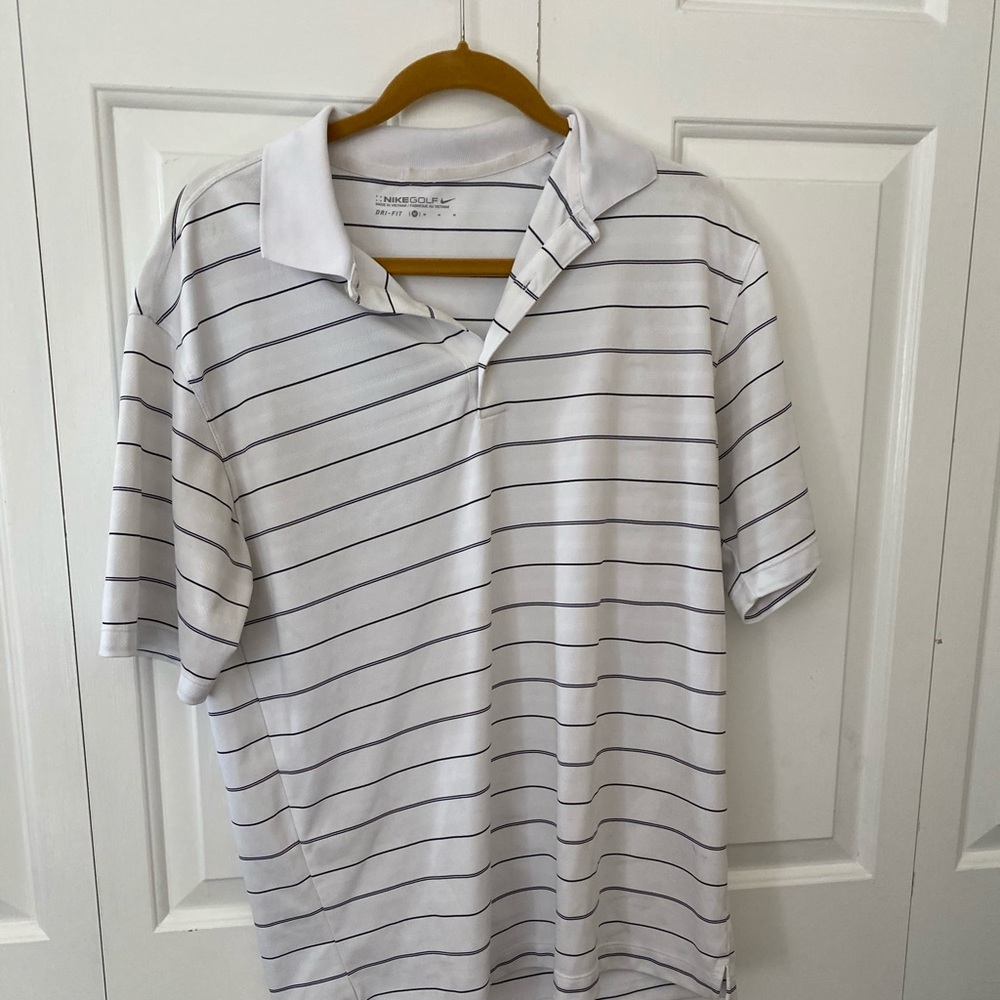 Nike white stripe gold shirt size Medium